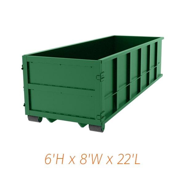 most companies offer the option to rent multiple thirty-yard dumpsters if needed